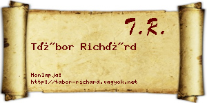 Tábor Richárd névjegykártya